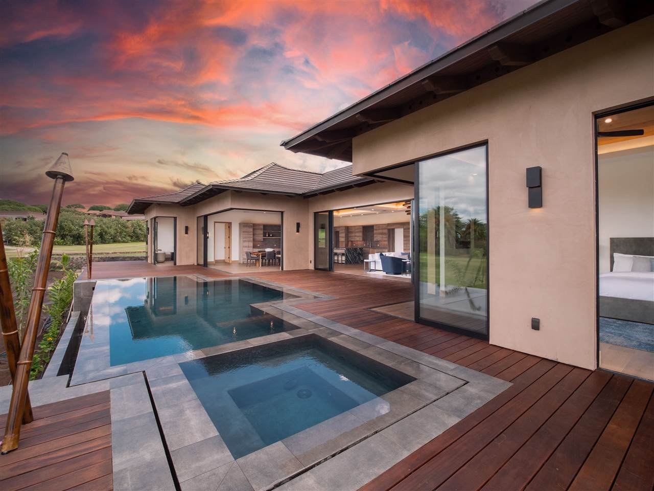Sold luxury home with pool at sunset, Kihei, Maui